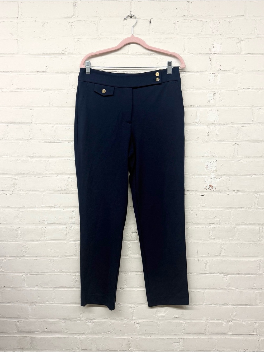 NWT Lauren Ralph Lauren Navy Stretch Ponte Crop Pant - Picture 4 of 10